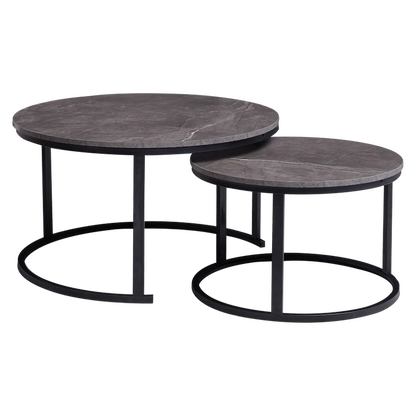 Everfurn Indus Nesting Coffee Table Marble Grey 2 - Piece