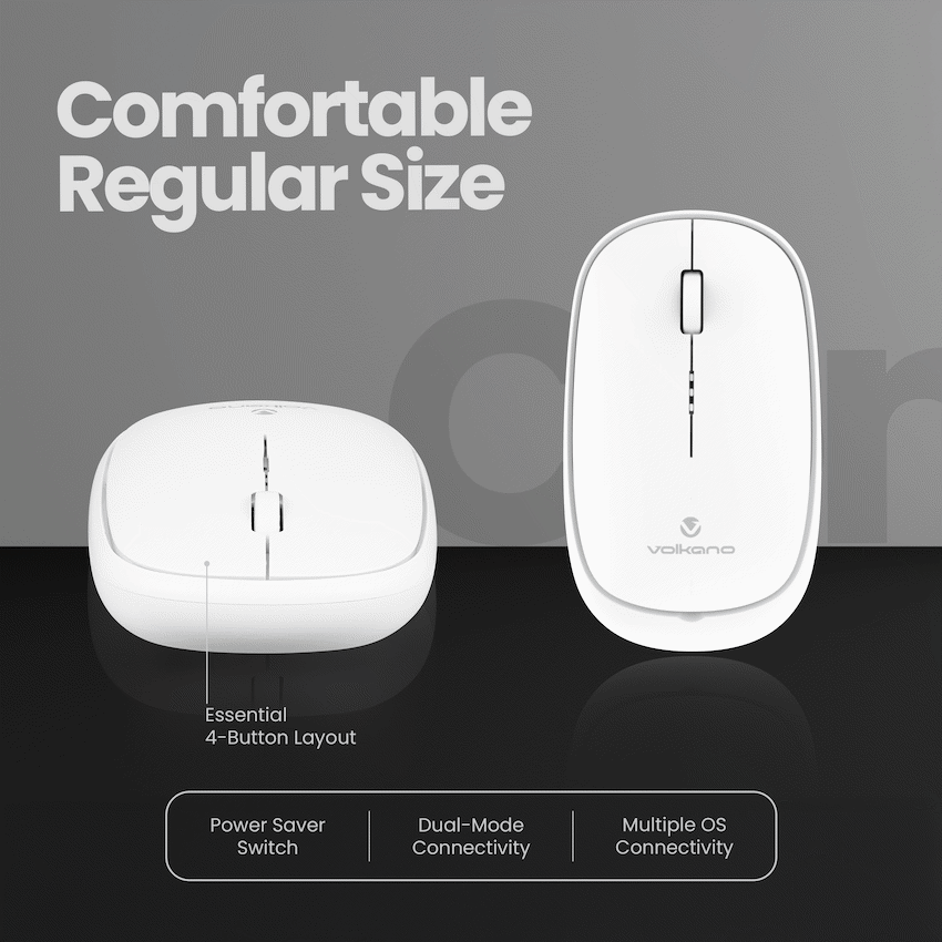 Volkano Coral series Bluetooth Wireless Mouse - White