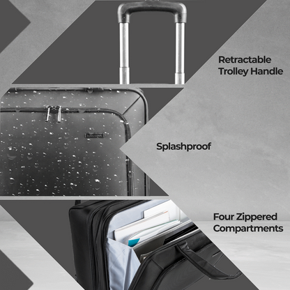 Kingsons Prime 15.6" Laptop Trolley Bag - Black