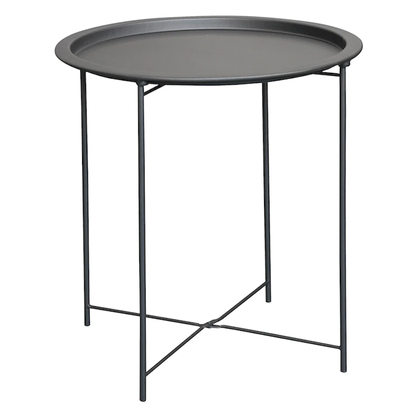 Everfurn Nala Side Table Black, Painted MDF, Steel Frame, 2 Pack