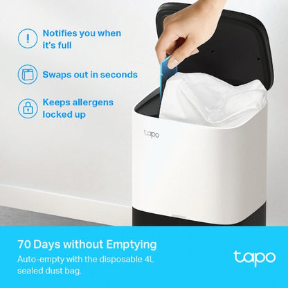 TP-Link Tapo RV30 Plus LIDAR Vacuum, Mop, Auto Empty, Gyroscope, 5000 mAh, 400 ml, 4L dust bag