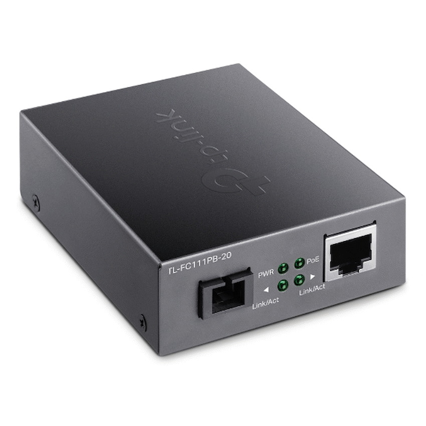 TP-Link TL-FC111PB-20 10/100Mbps WDM Media Converter with 1-Port PoE