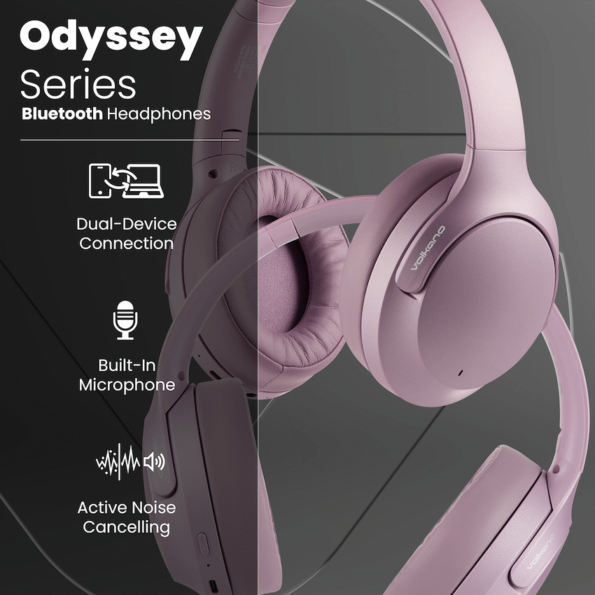 Volkano Odyssey ANC Bluetooth Wireless Headphone - Rose Gold