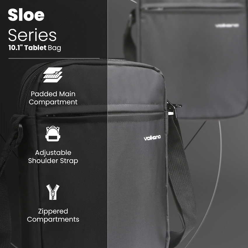 Volkano Tablet Bag Sloe Series 10.1" - Black