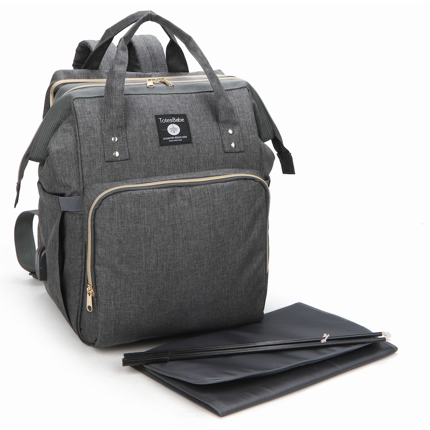 Totes Babe Alma Convertible Diaper Backpack - Dark Grey
