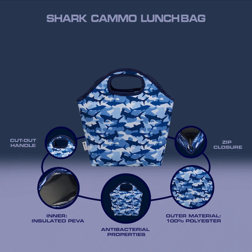 Quest Shark Cammo Lunch Bag Blue