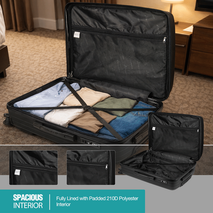 Travelwize Ripple PP 4-Wheel Spinner 75cm Luggage - Black