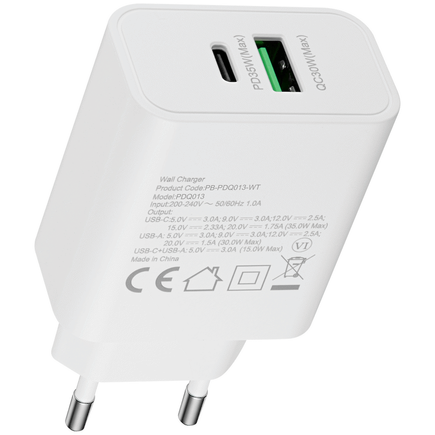 Pro Bass Dual USB + Type-C Wall Charger 32w