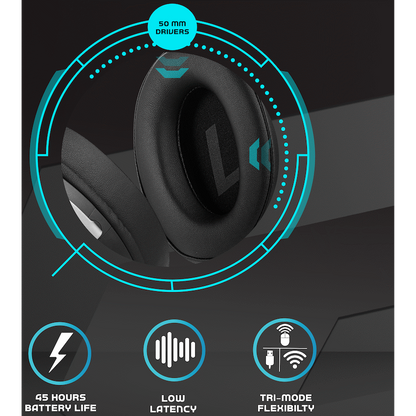Volkano gaming Helm X1 Pro Wireless Gaming headphone with Tri-mode and ENC mic