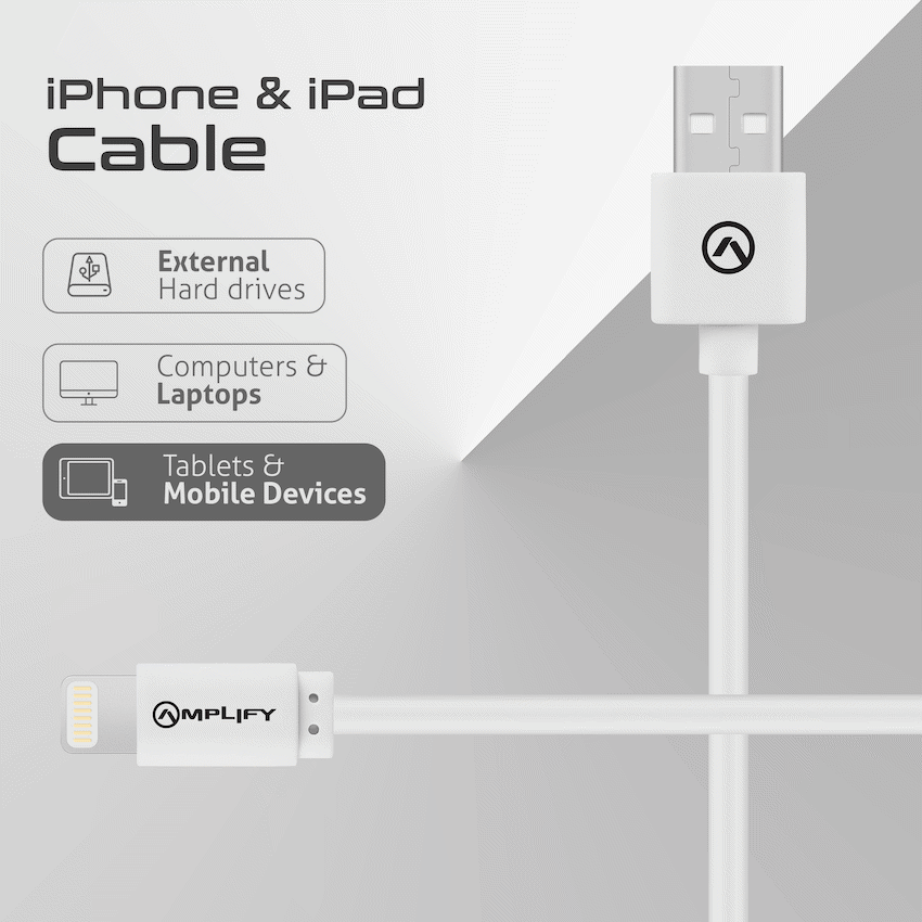 Amplify Lightning Charging Cable for iPhone & iPad (10W) - White