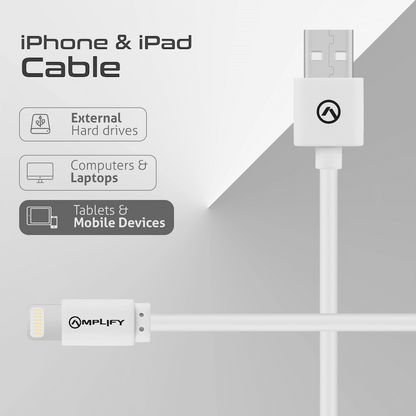 Amplify Lightning Charging Cable for iPhone & iPad (10W) - White