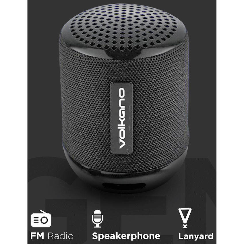 Volkano Gemini Series Pair of True Wireless Bluetooth Speakers - Black