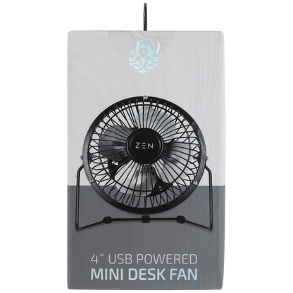ZEN Cool Series 4" Mini Desk Fan - Black