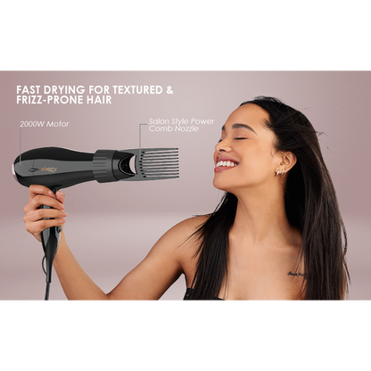 Carmen Power Comb Hairdryer 2000w - Ebony
