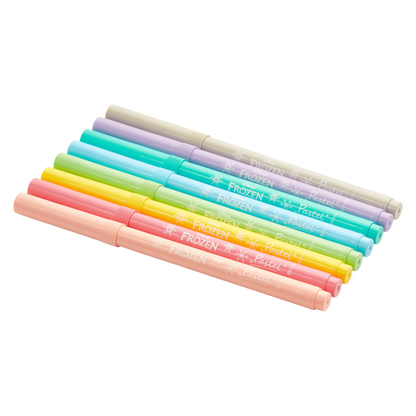 Frozen 8 Pastel Colour Fibre Markers Multi