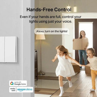 TP-Link Tapo S220 Smart 868mhz Light Switch 2-Gang 1-Way, No Neutral Required