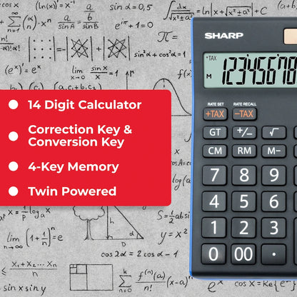 Sharp EL-145T Desk Calculator - 14 Digit Tax