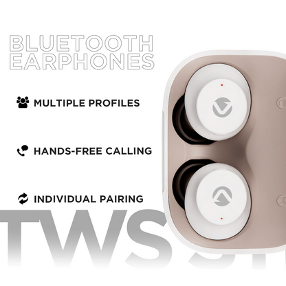 Volkano Taurus Series 2.0 True Wireless Earphones - White