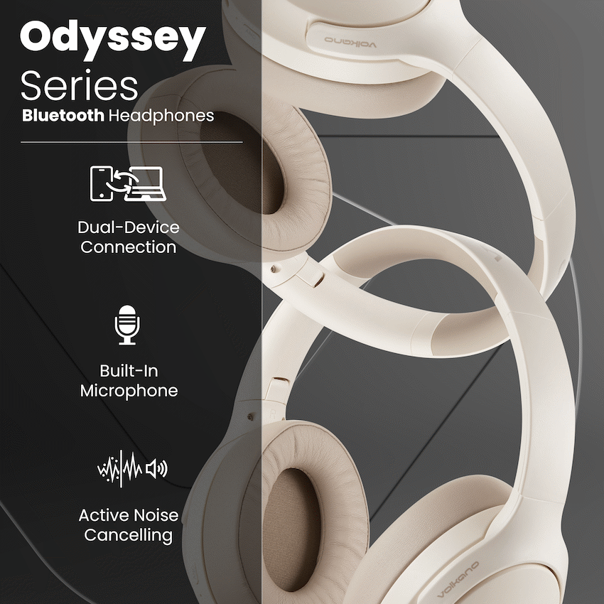 Volkano Odyssey ANC Bluetooth Wireless Headphone - Nude