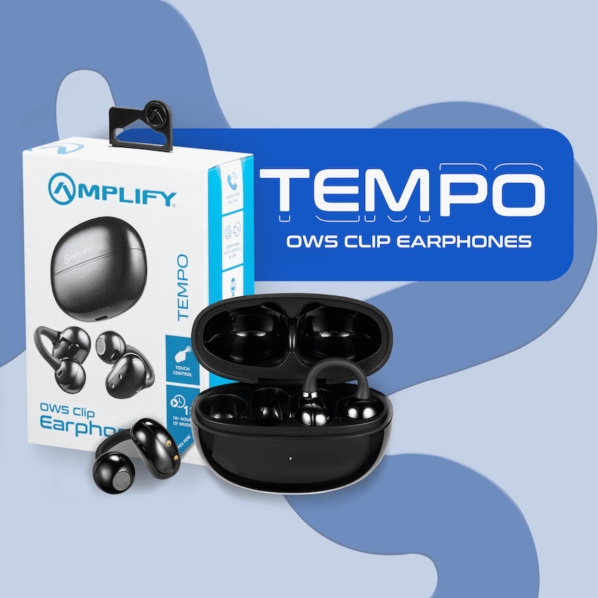Amplify Tempo Series OWS Clip Earphone - Black
