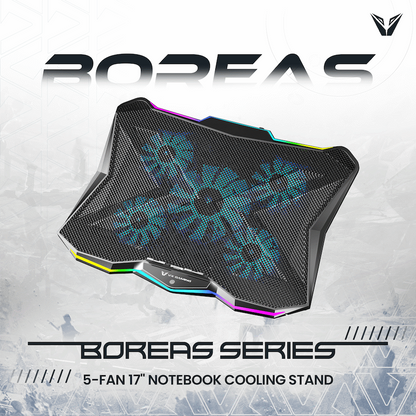 VX Gaming Boreas Series 5-Fan 17" Notebook Cooling Stand