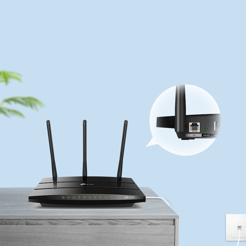 TP-Link Archer VR400 AC1200 Wi-Fi VDSL/ADSL Gigabit Modem Router