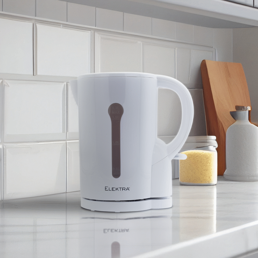 Elektra 1.7l Plastic Kettle - White - Cordless