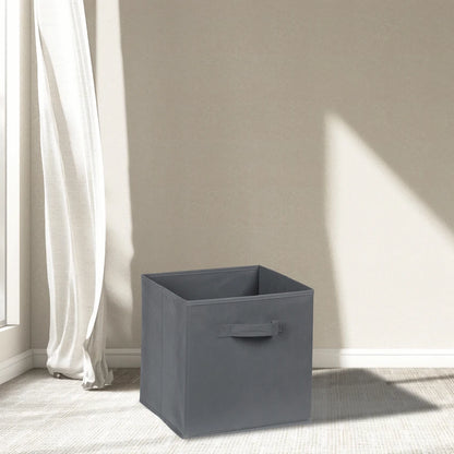 Everfurn Storeman Grey, Collapsible Fabric Organiser Storage Basket - 10 Pack
