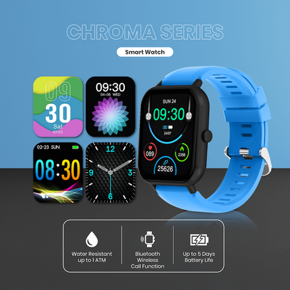 Volkano Chroma Series Smartwatch with Blue Strap