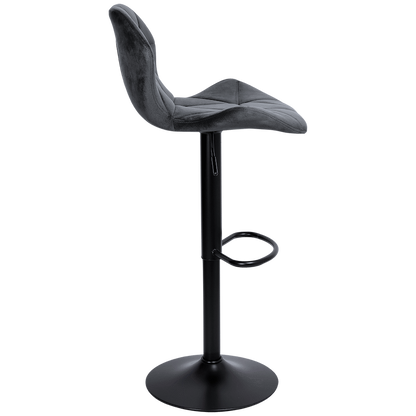 Everfurn Tira Barstool - Grey Velvet (2 Pack)