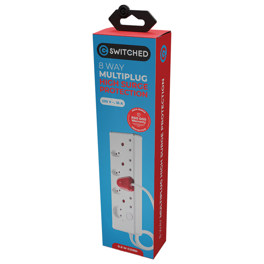 SWITCHED 8-way High Surge Multiplug 0.5m