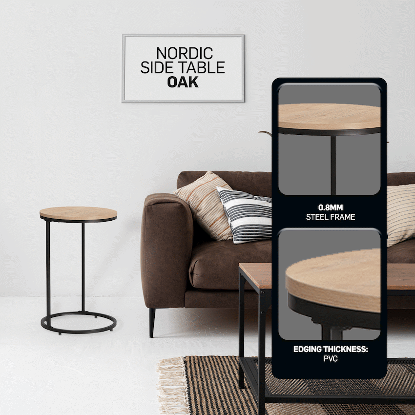 Everfurn Nordic Couch Side Table, Sofa Table