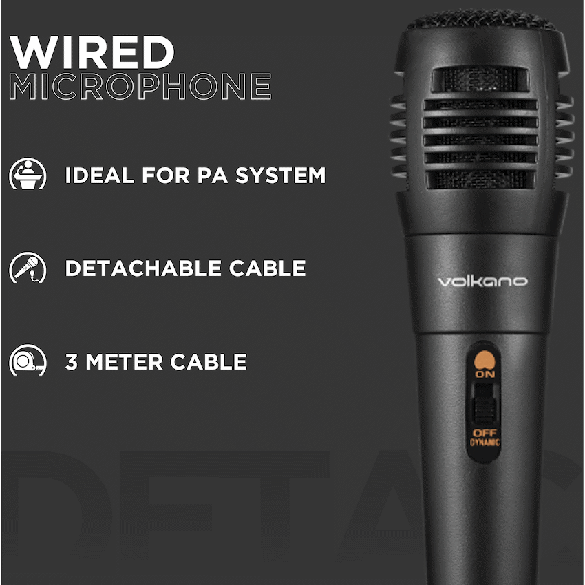 Volkano Vocal Series ABS Wired Microphone - Black