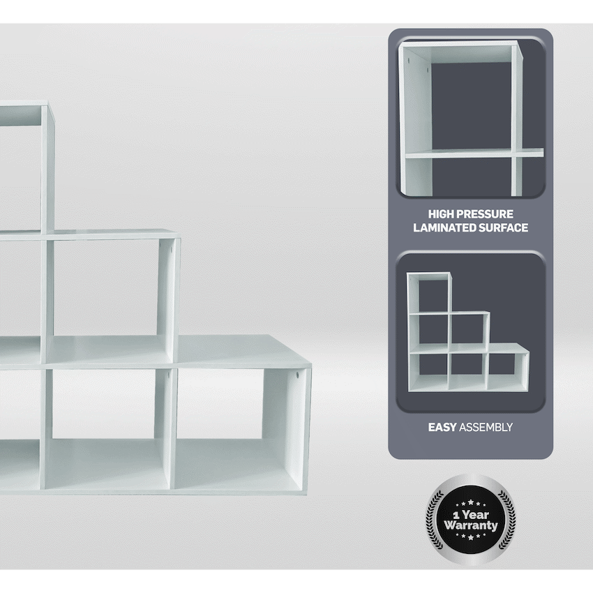 Everfurn Hexagon Bookshelf, High Pressure Laminate