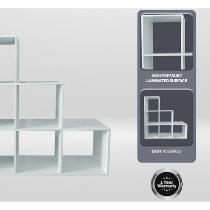 Everfurn Hexagon Bookshelf, High Pressure Laminate