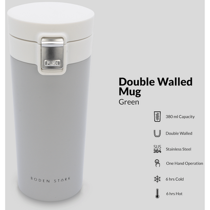 Boden Stark 380ml Travel Mug - Grey