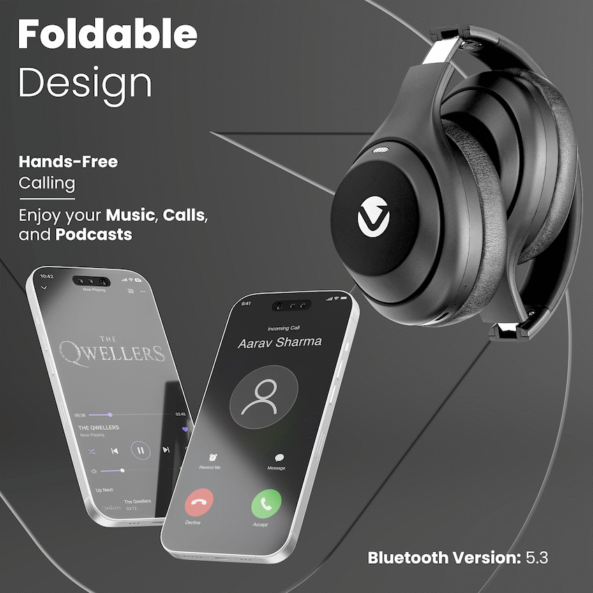Volkano SoundSweeper Series Active Noise Cancelling bluetooth Headphones - Black