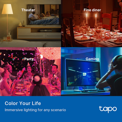 TP-Link Tapo L530E (4-Pack) Smart Wi-Fi Light Bulb - Multicolor