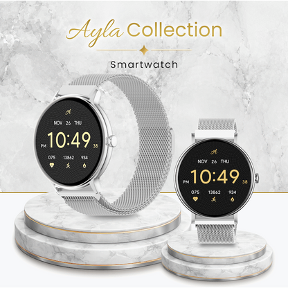Volkano Ayla Collection Smartwatch with Extra Silicone Strap - Silver