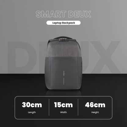 Volkano Smart Deux Laptop Backpack - Black/Charcoal