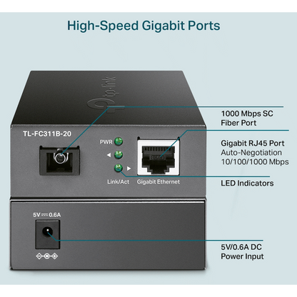 TP-Link TL-FC311B-20 Gigabit WDM Media Converter