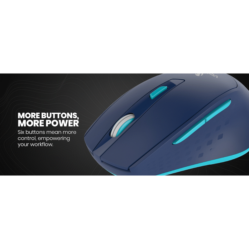 Volkano Chrome Series Wireless Mouse - Blue