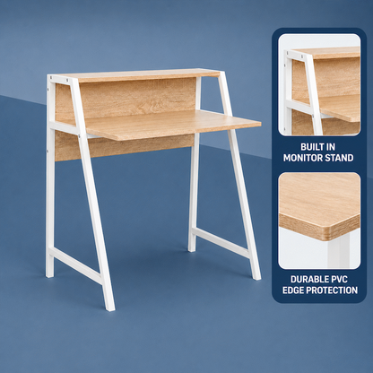 Everfurn Orchid Desk with Monitor Shelf, Powder Coated Steel