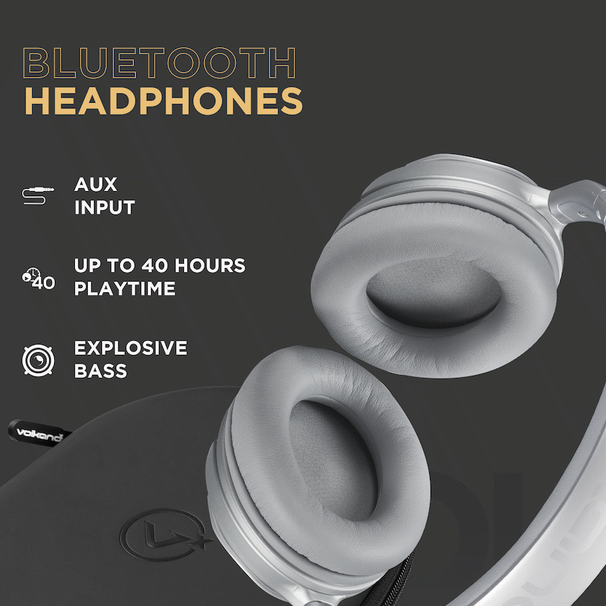 VolkanoX Silenco Series Active Noise Cancelling Bluetooth Headphones - Silver