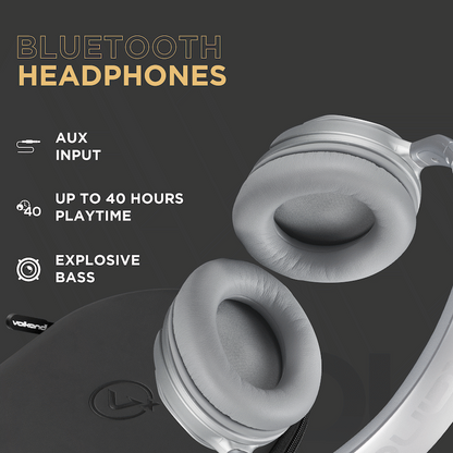 VolkanoX Silenco Series Active Noise Cancelling Bluetooth Headphones - Silver