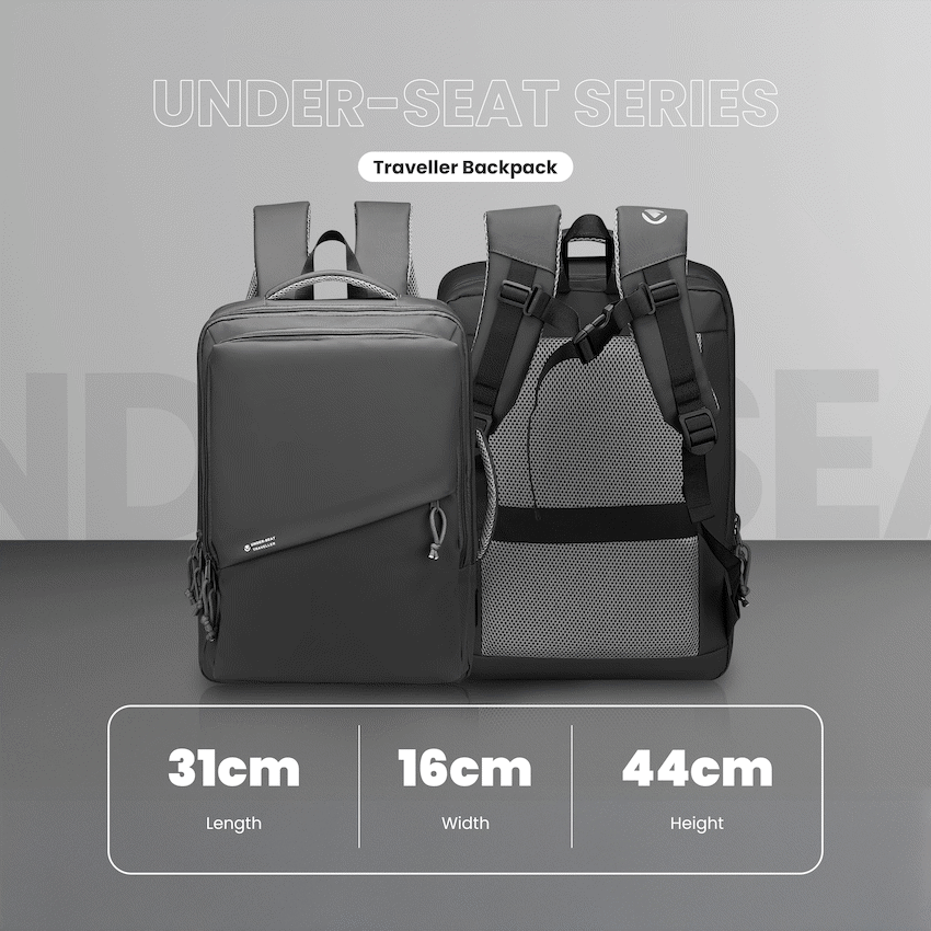 Volkano Under-Seat Traveller Backpack Charcoal