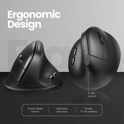 Volkano Curve Series Ergonomic Bluetooth Wireless mouse - Black