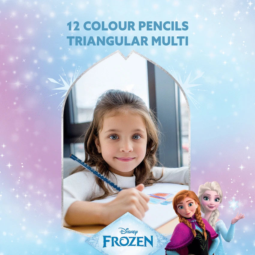 Frozen 12 Colour Pencils Triangular - Multi