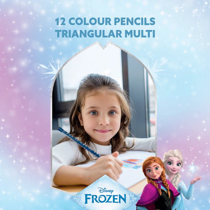 Frozen 12 Colour Pencils Triangular - Multi