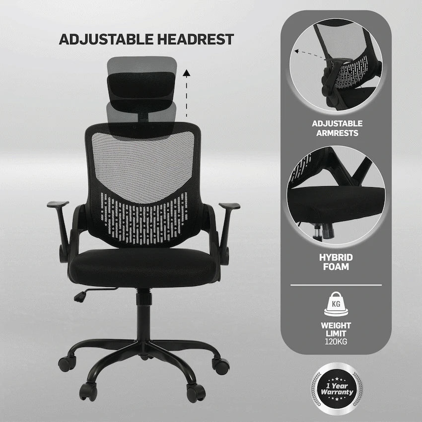 Everfurn Silicon Ergo Office Chair with Adjustable Arms